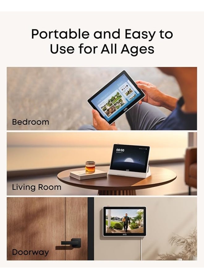 eufy Security eufy Smart Display E10, Smart Home Hub, 8" Control Panel, Compatible Devices, Four Views on One Screen, Instant Door Alerts, Daily Event Reports, One Tap Control - Image 5